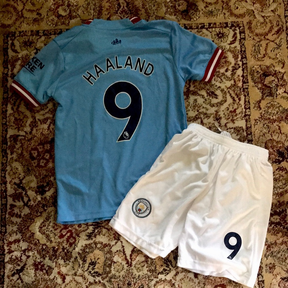 Kids Haaland Jersey and Shorts Size Small